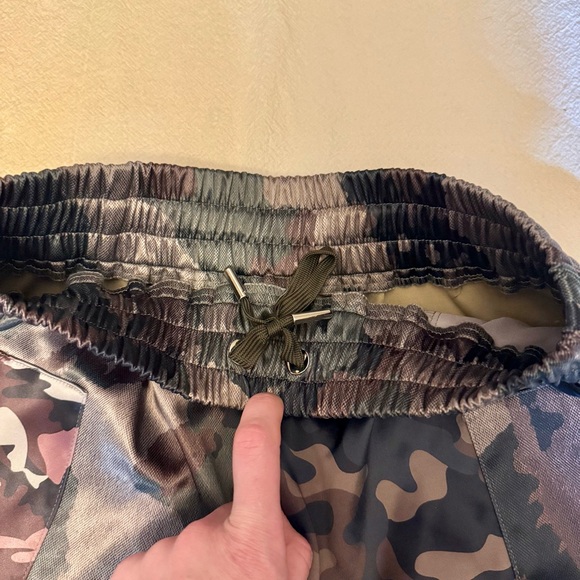 ♥️ Maniere De Voir Satin Camo Cargo Pants Joggers khaki pink purple 8 MDV - Picture 8 of 15